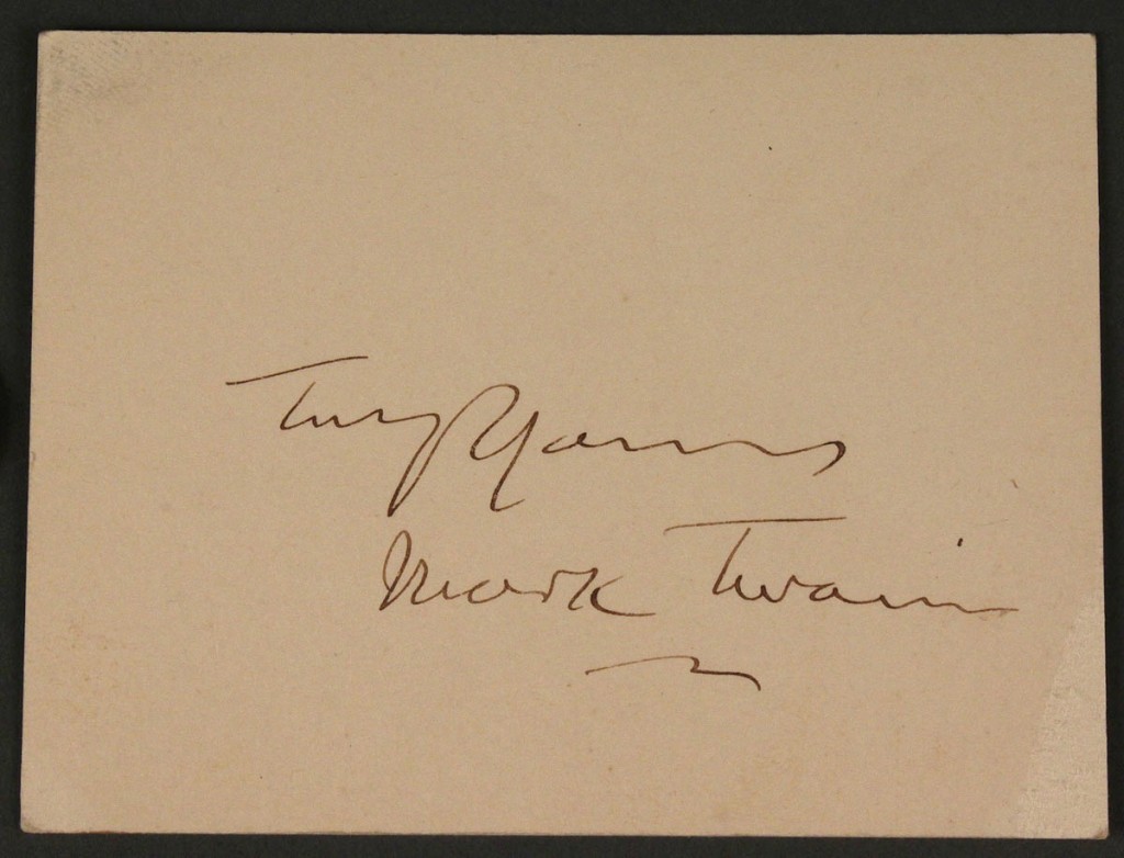 Lot 279: Mark Twain & Edwin Markham calling cards