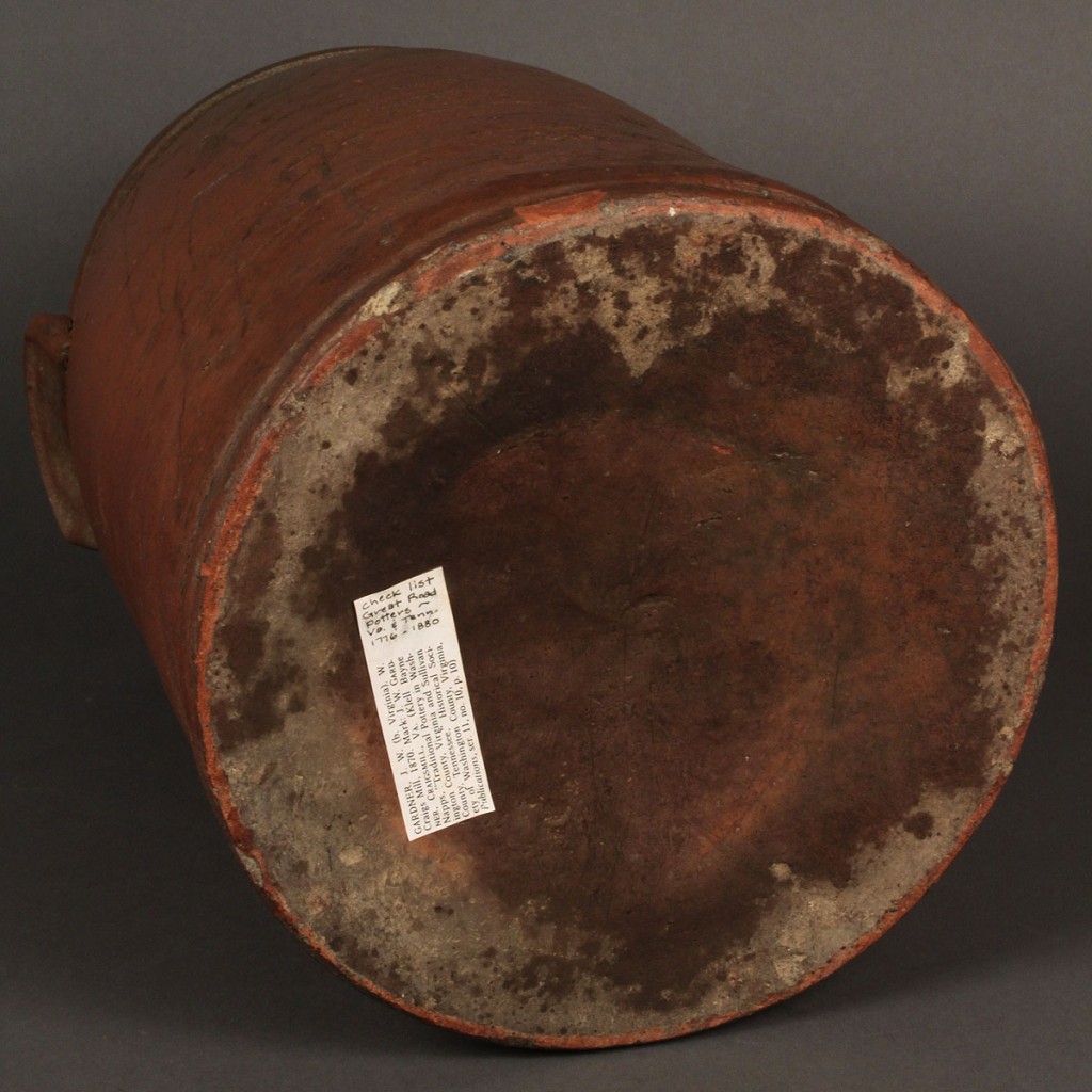 Lot 287: SW VA Pottery Storage Jar, J. W. Gardner