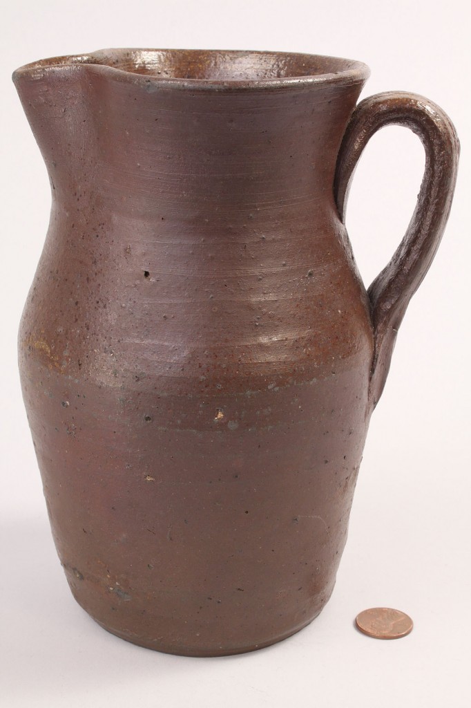 Lot 293: East Tennessee Stoneware Pitcher, signed TBL for Thomas Love
