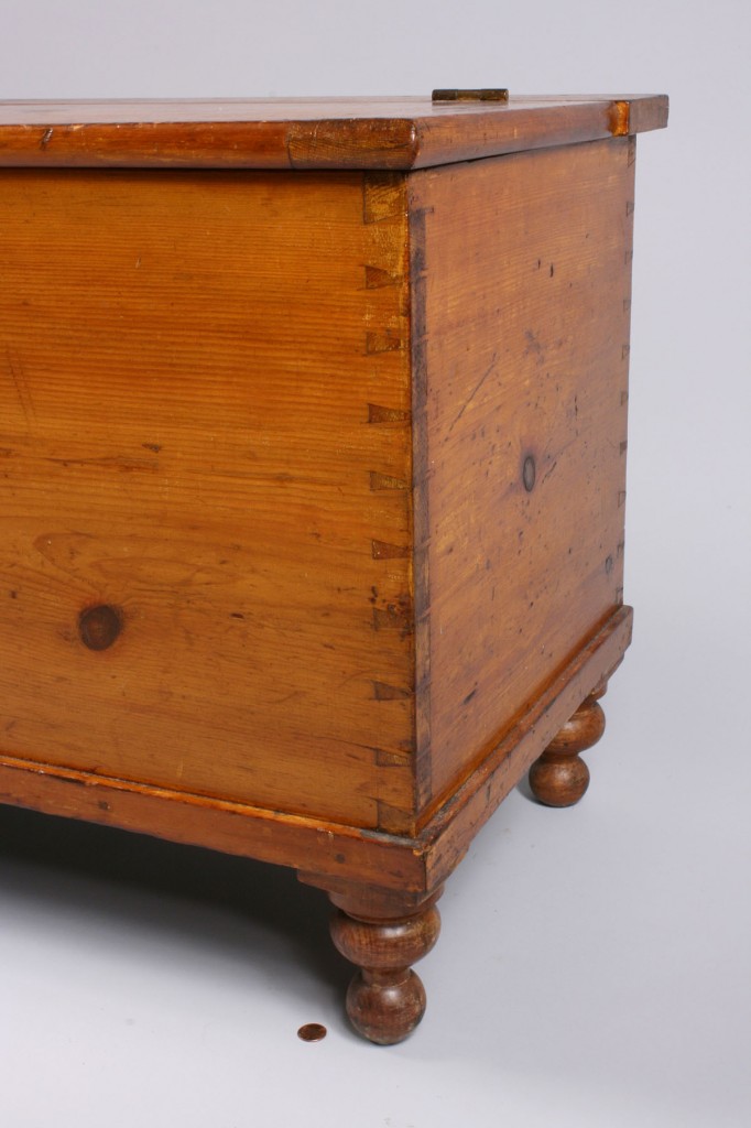 Lot 317: American pine long chest, 19th century