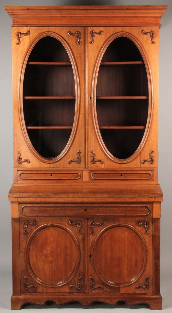 Lot 318: Victorian Walnut Bookcase Desk