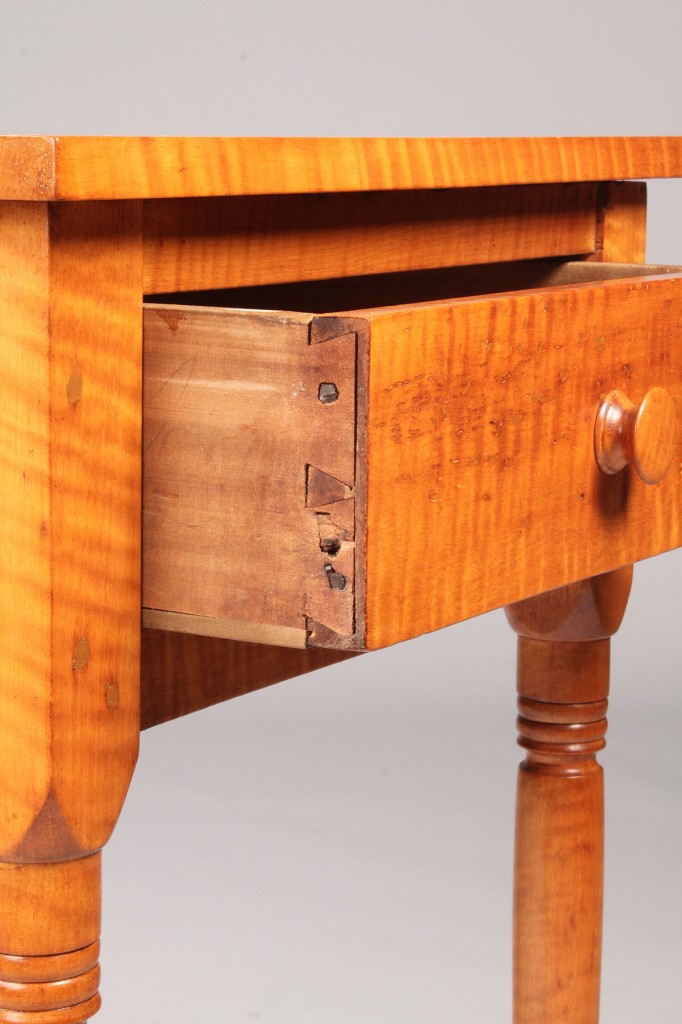 Lot 321:  Tiger Maple one drawer stand