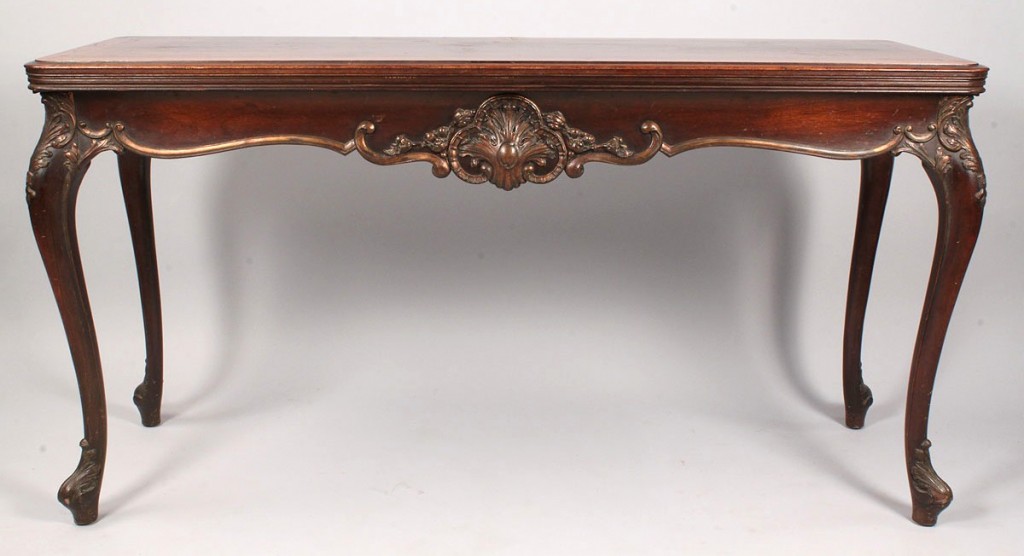 Lot 335: Louis XV Style Console Table, converts to dining table