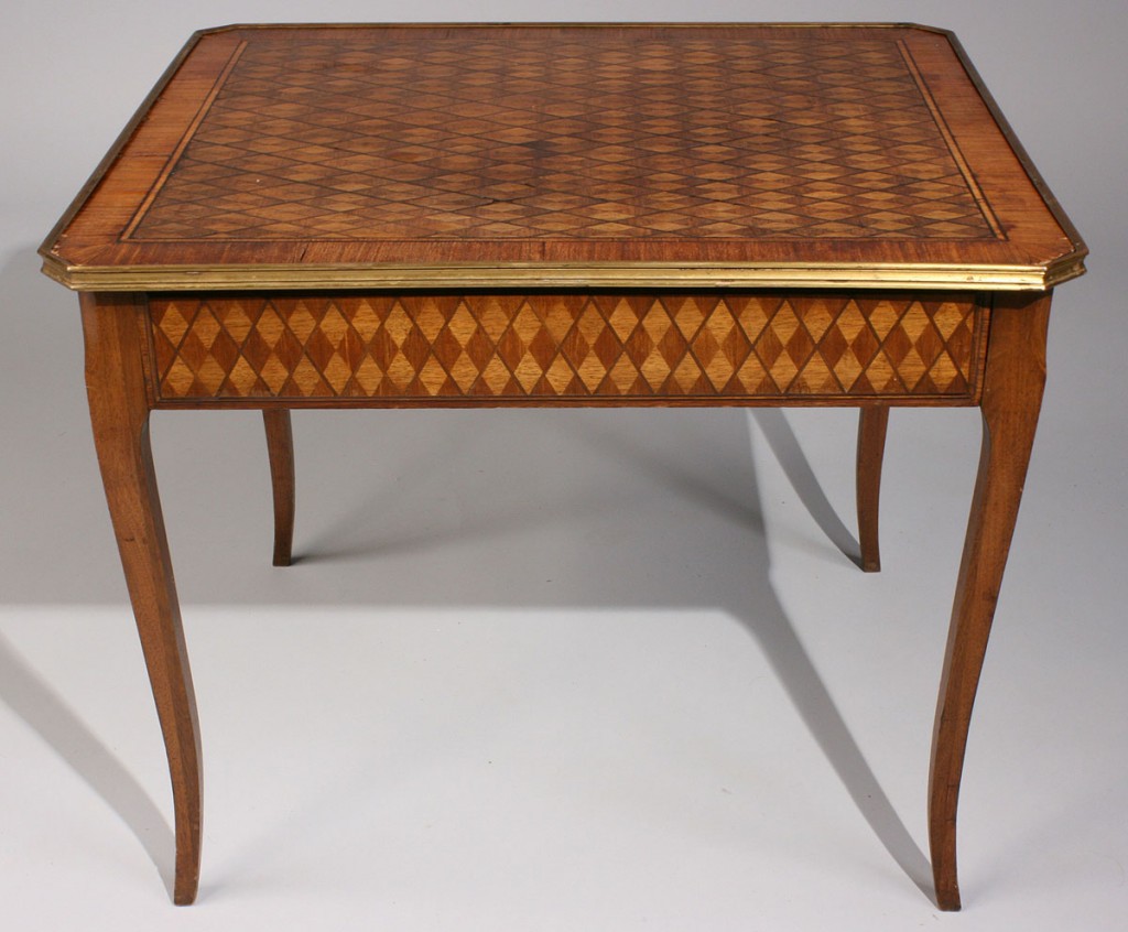 Lot 336: French End Table & Fauteuil