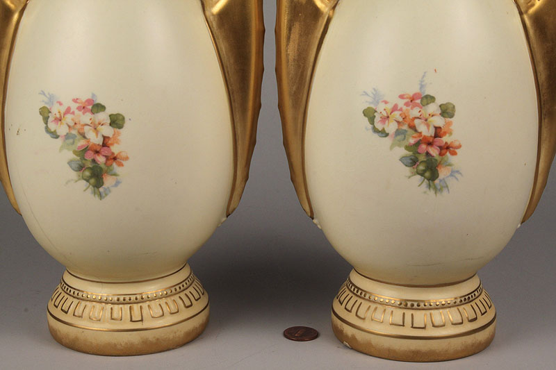 Lot 346: Pair of Austrian  Amphora Jars w/ Lids