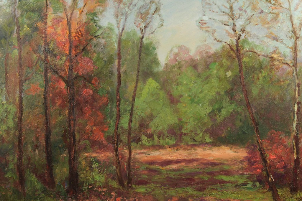 Lot 359: Olive Beem, oil on canvas landscape, Brown Co., IN