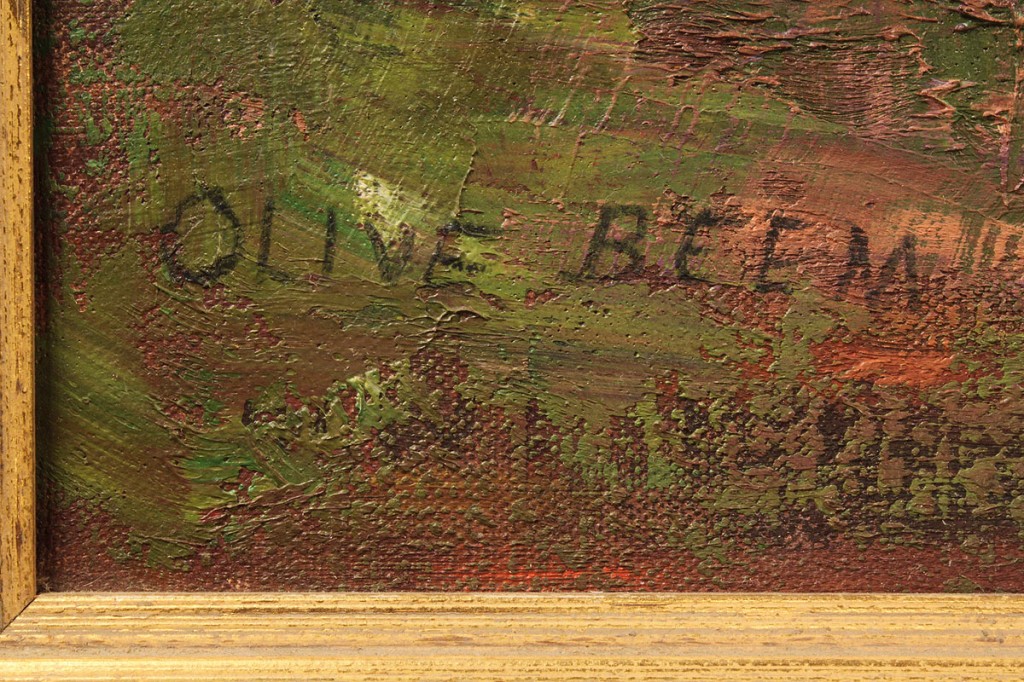 Lot 359: Olive Beem, oil on canvas landscape, Brown Co., IN