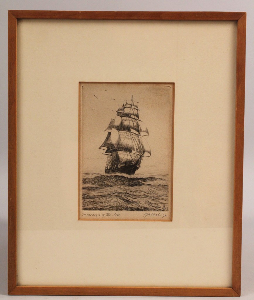 Lot 368A: 4 ship etchings: 2 Wilson, 1 McGrath, 1 Owen