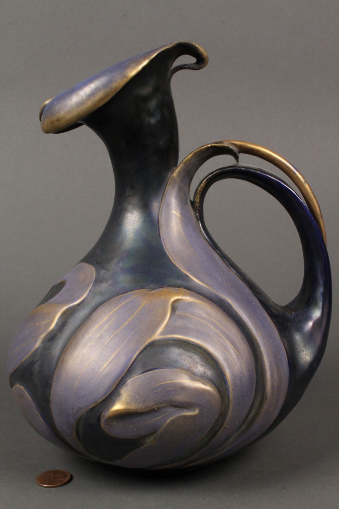 Lot 373: Turn Teplitz Amphora Art Nouveau pitcher