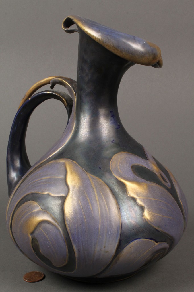 Lot 373: Turn Teplitz Amphora Art Nouveau pitcher