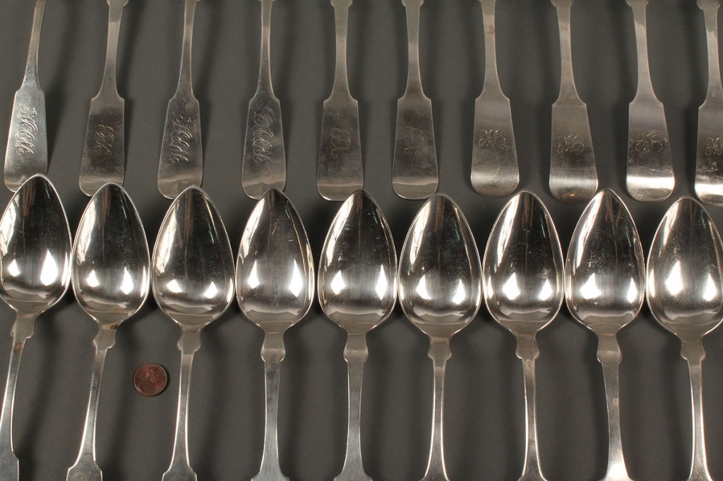 Lot 374: Lot of 19 Coin Silver Spoons, incl. Albert Coles