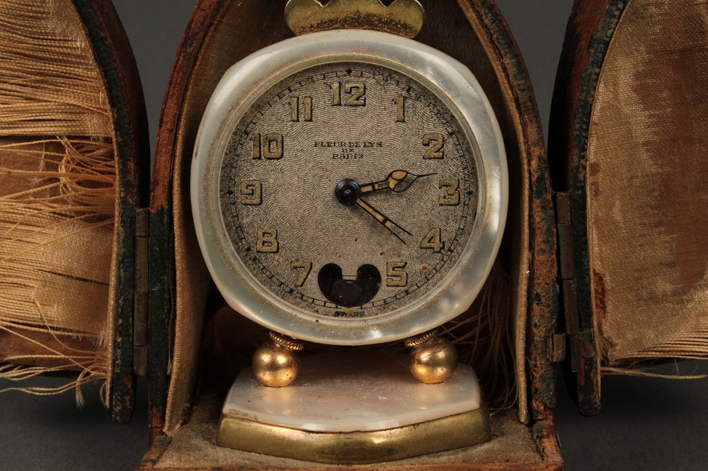 Lot 397: Miniature Swiss travel clock c.1900