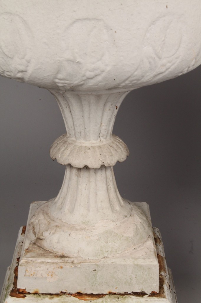 Lot 448: Large pair of Victorian Cast Iron Urns