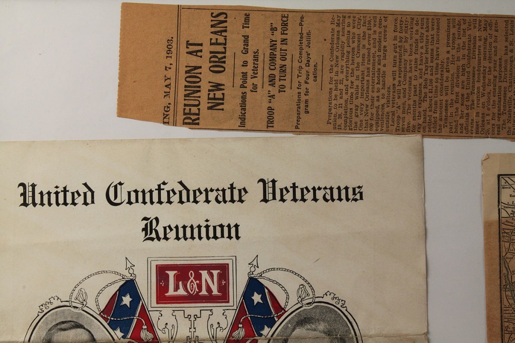 Lot 454: Lot of 2 Confederate Reunion Programs & Railroad Maps