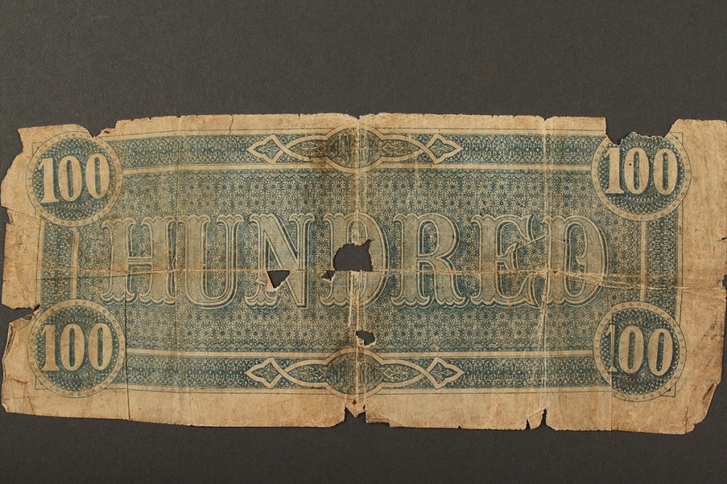 Lot 456: Lot of 2 Civil War Confederate Bonds w/ 3 Confederate Currrency Notes
