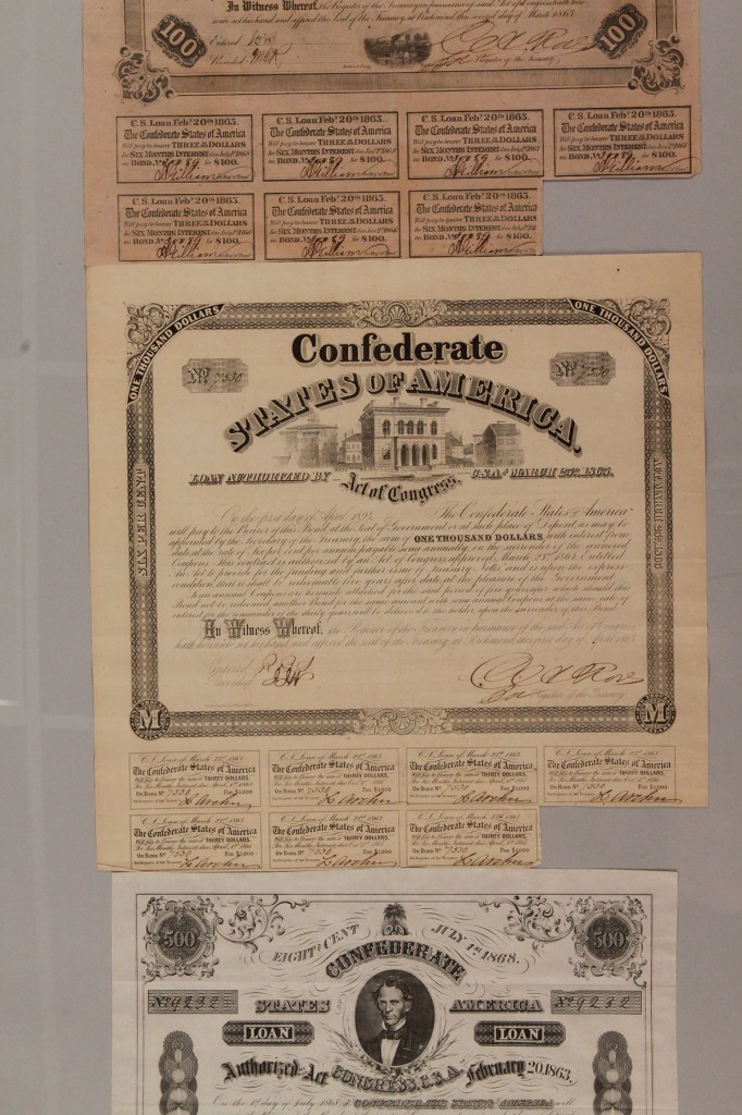 Lot 458: Lot of 3 Confederate bonds, group 2