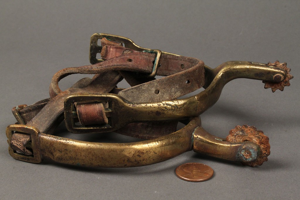 Lot 471: Pair on 19th Century Spurs, possibly Confederate
