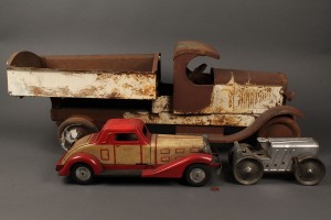 Lot 478: Lot of 3 Metal Toy Cars and Truck