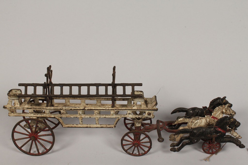Lot 481: Lot of 3 Toy Pressed Steel  Fire Wagons
