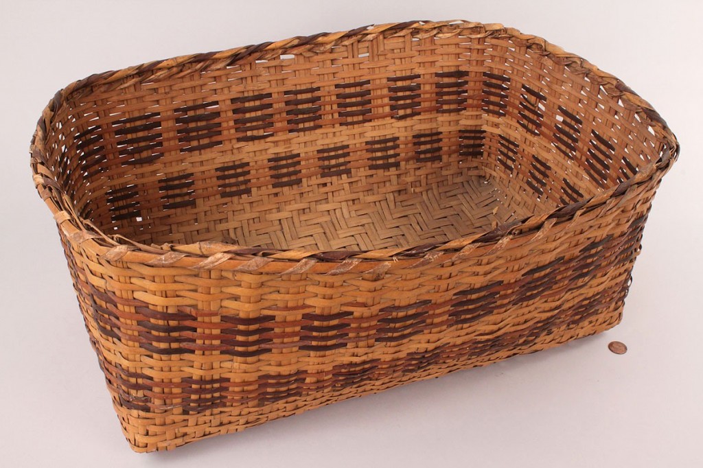 Lot 494:  Cherokee Rivercane Rectangular Basket