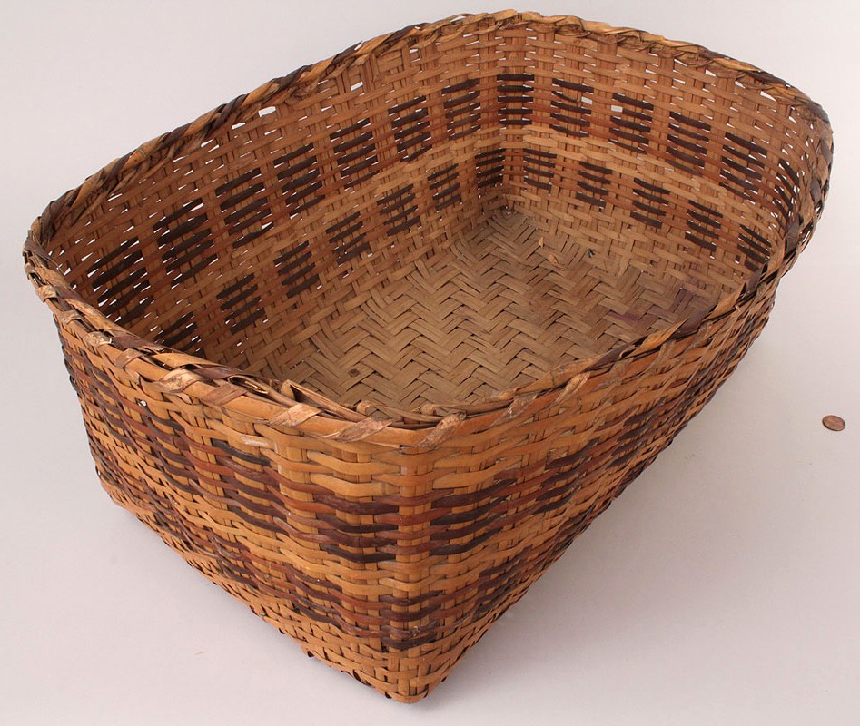 Lot 494:  Cherokee Rivercane Rectangular Basket