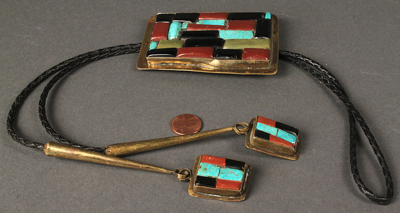 Lot 499: Large Western Cluster Bolo, Arts & Crafts