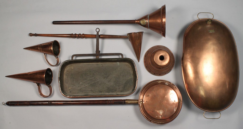 Lot 510:  Lot of 7 Copper Domestic Items, early-late 19th c.