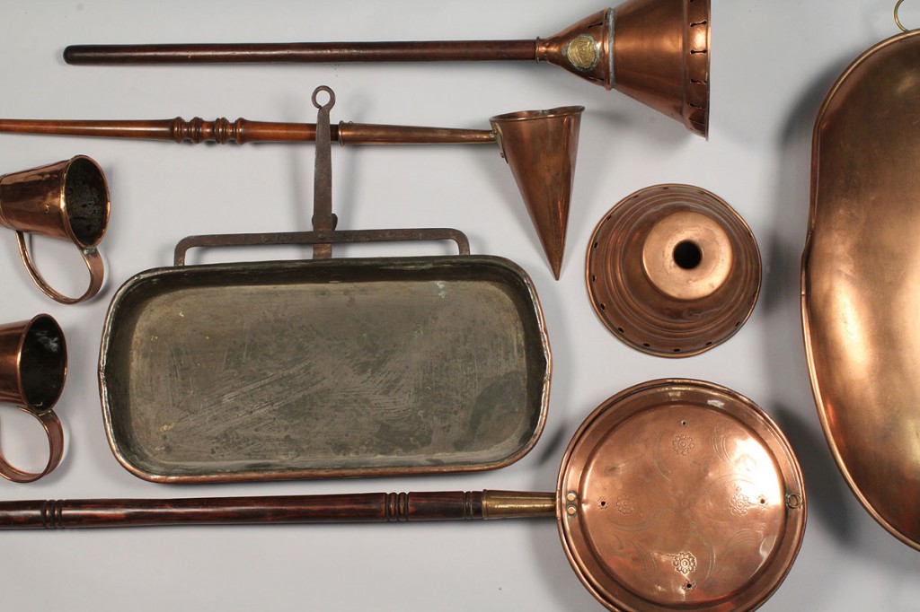 Lot 510:  Lot of 7 Copper Domestic Items, early-late 19th c.