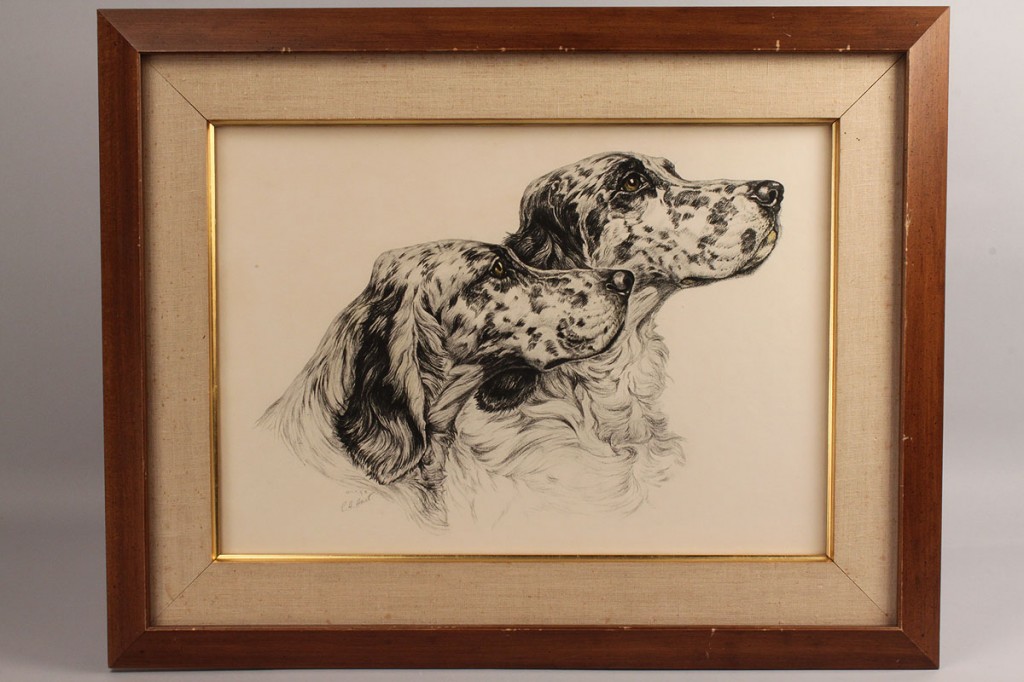 Lot 526: Lot of 2 E. H. Hart Lithographs of Hunting Dogs