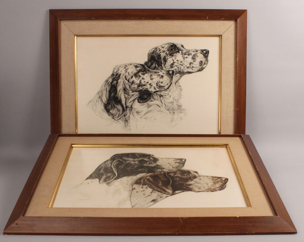 Lot 526: Lot of 2 E. H. Hart Lithographs of Hunting Dogs