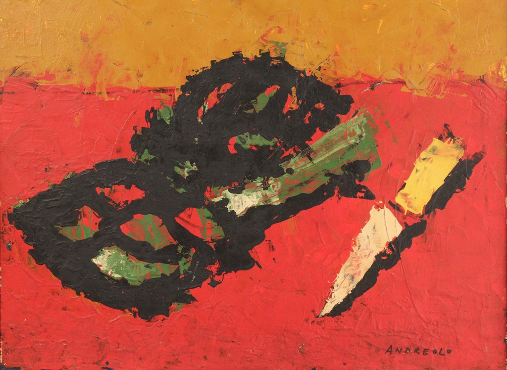 Lot 543: Andreolo Abstract Oil on Board