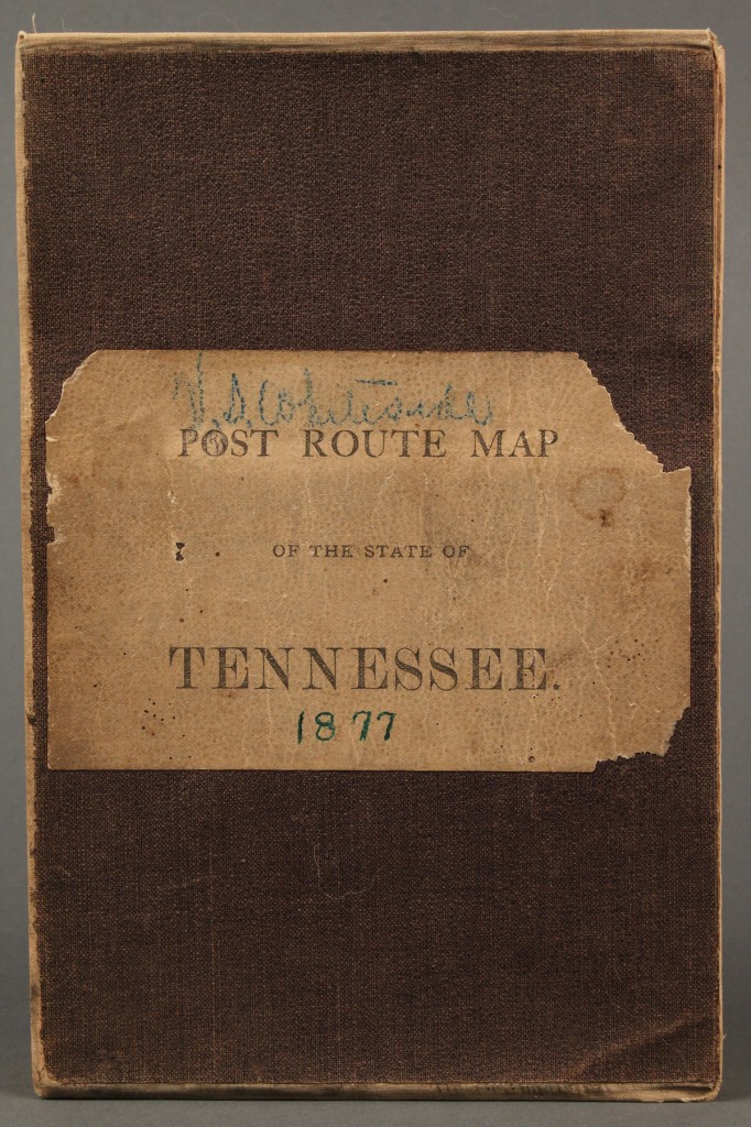 Lot 54: Folding Postal Route map of Tennessee, 1877