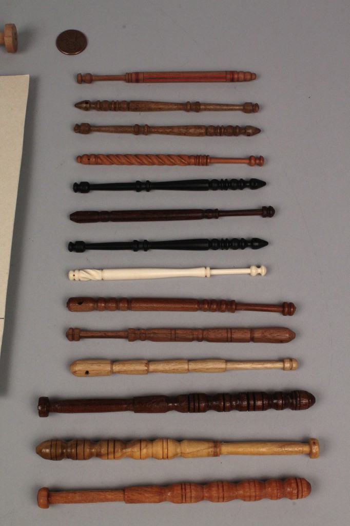 Lot 553: Collection of lacemaking bobbins, 37 pieces