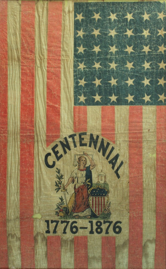 Lot 55: Framed U.S. Centennial Flag