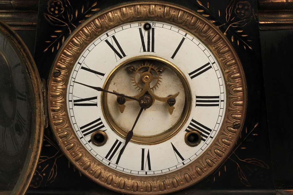Lot 574: Lot of 2 Mantel Clocks, Ansonia & Seth Thomas
