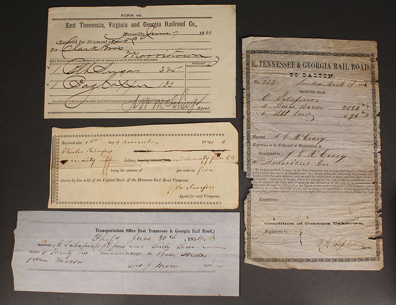 Lot 578: Lot of four 19th century railroad documents
