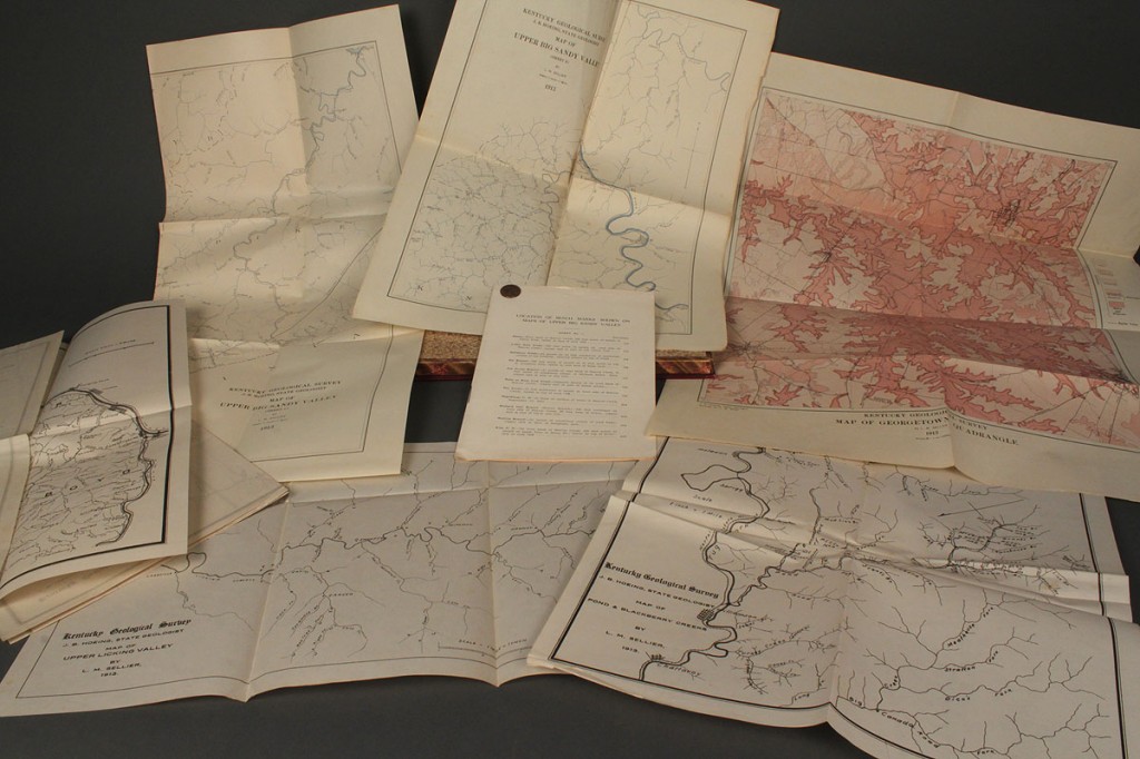 Lot 580: Eight Geological maps of Kentucky, 1913
