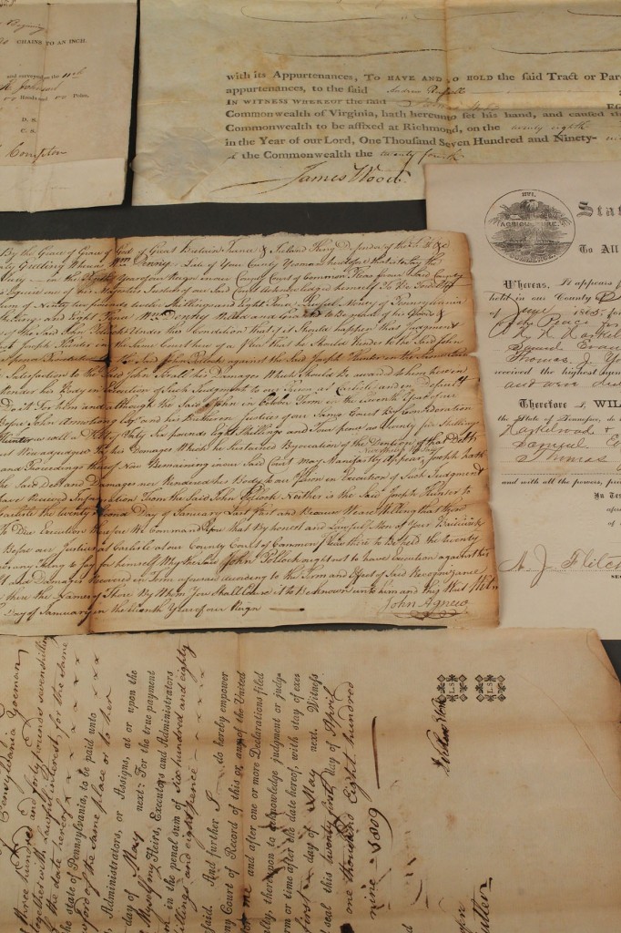Lot 582: Lot of 5 documents inc. TN, signed Gov. Brownlow