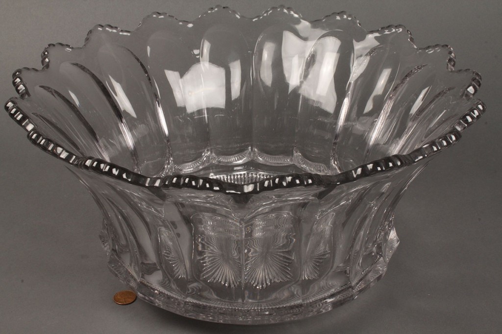 Lot 597: Signed Heisey Punch Bowl