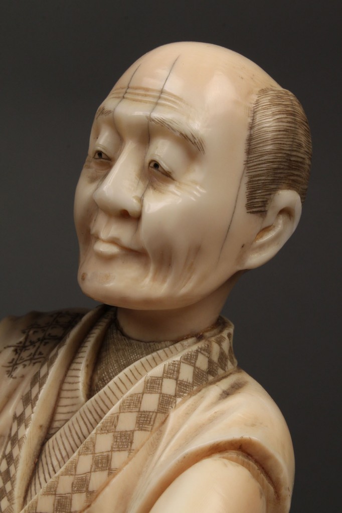 Lot 5: Large carved ivory figure, Bonsai gardener