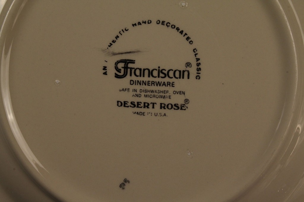 Lot 616:  Franciscan "Dessert Rose" Dinnerware,  75 pieces