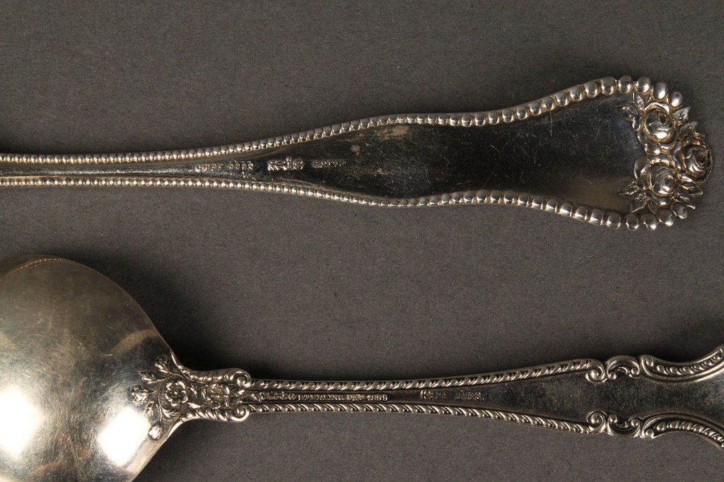 Lot 632: 12 Gorham sterling Spoons, Hope Brothers Retailers, TN