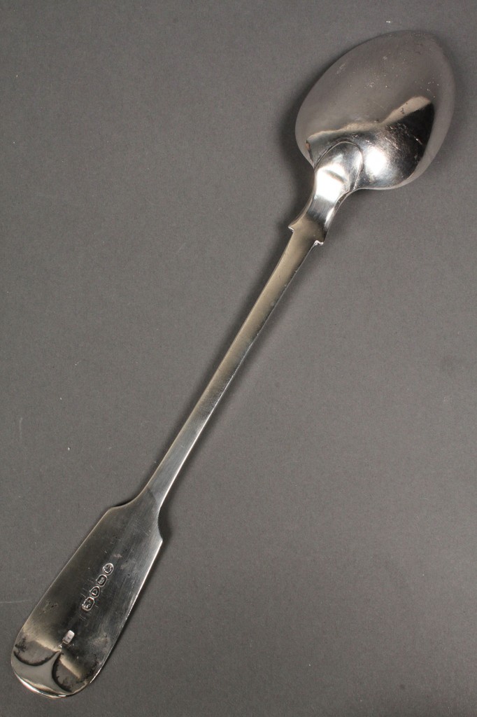 Lot 638: Sterling silver stuffing spoon