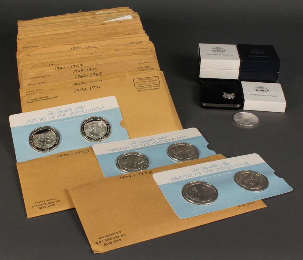 Lot 644: Franklin Mint Am Silver Dollars & History of US sterling proofs