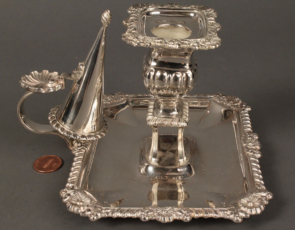Lot 654: Lot of 4 silver plated table items