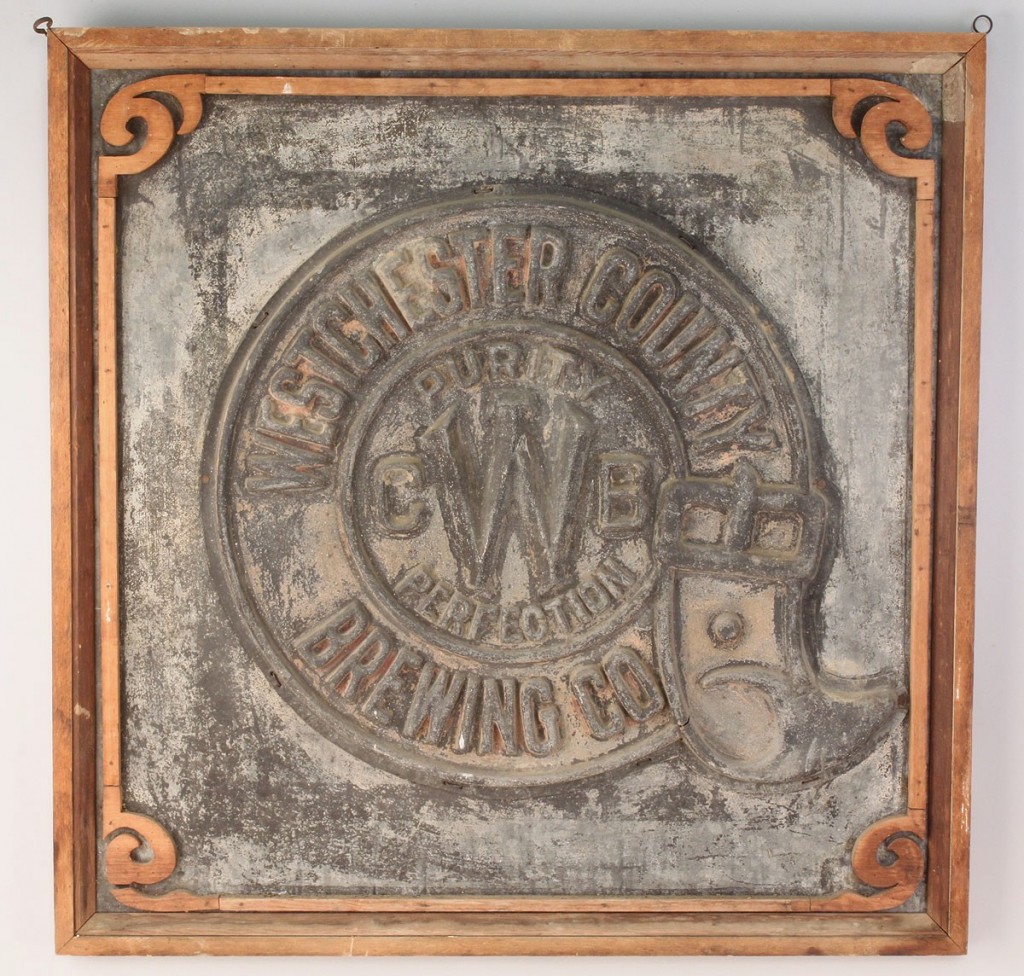 Lot 683: Westchester County Brewing Co. Sign, circa 1910