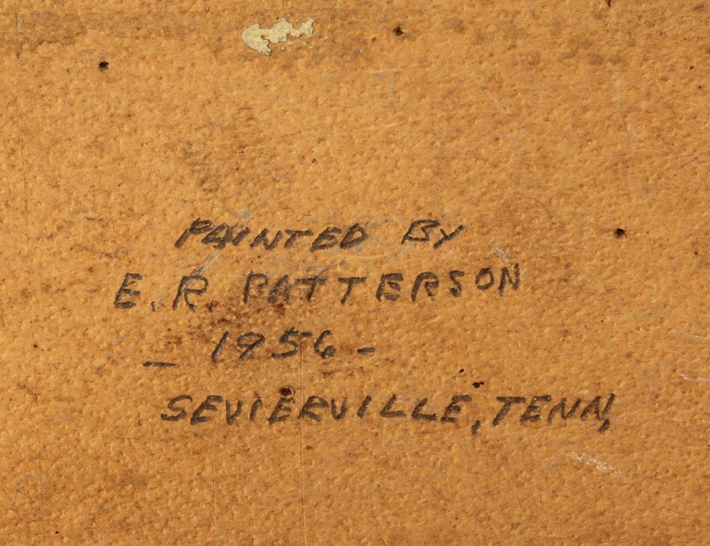 Lot 697: E. R. Patterson oil on board, mountain landscape