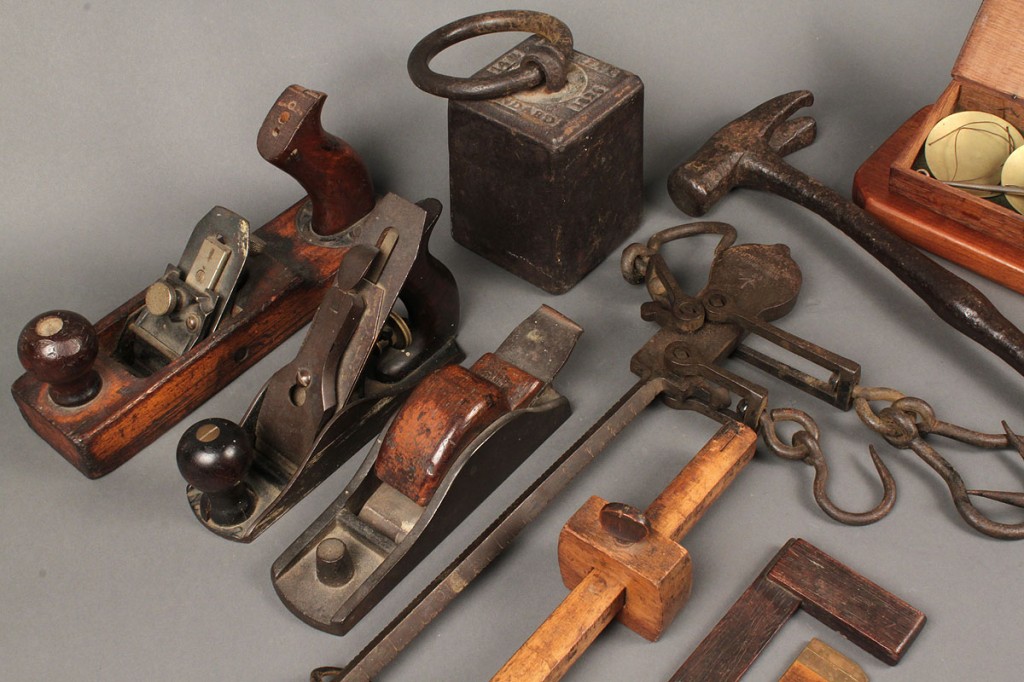 Lot 708: Lot of 11 Wooden & Iron Tools