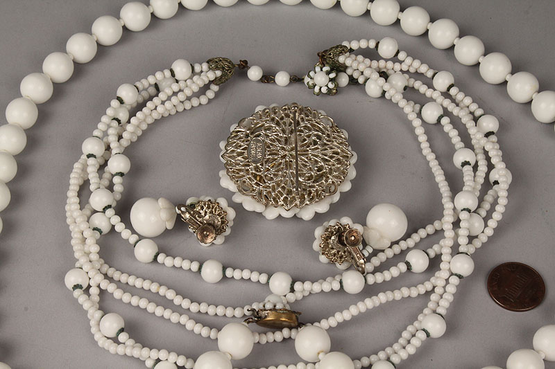 Lot 719: Four Items of Miriam Haskell Jewelry