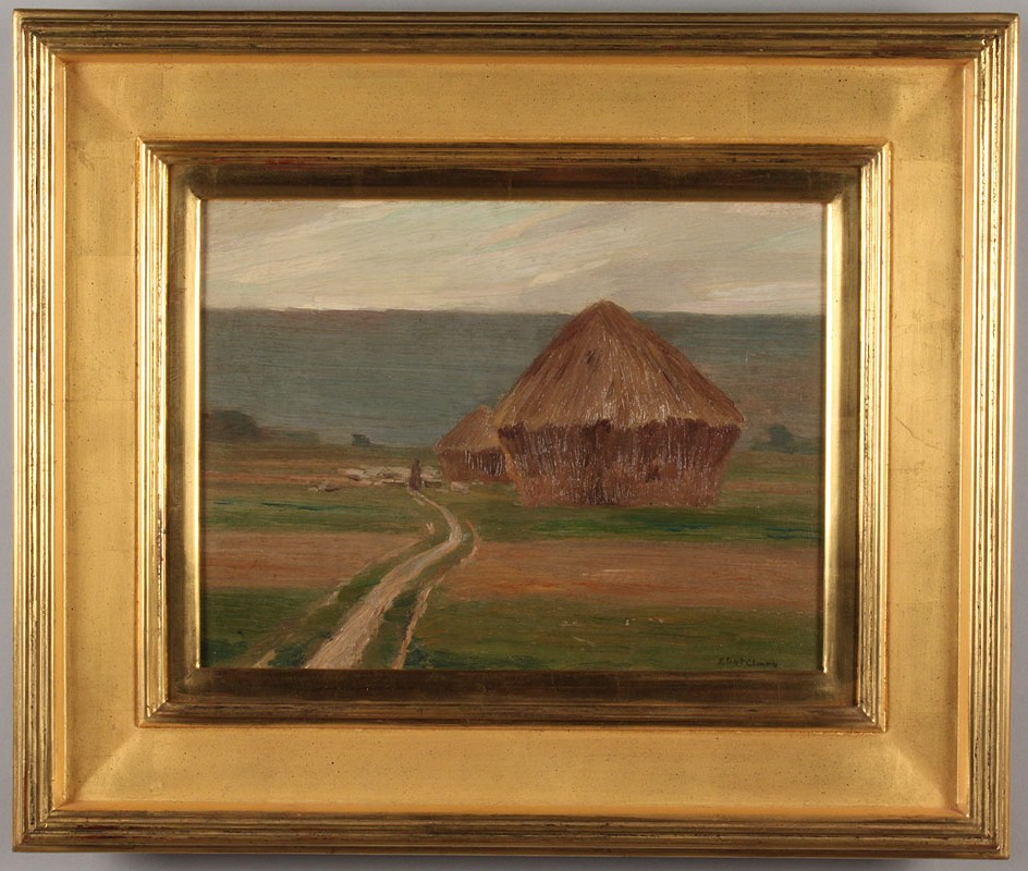 Lot 82: Eliot Candee Clark Landscape, Haystacks at Giverny
